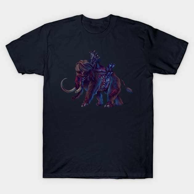 Undead Dwarf Riding an Undead Mammoth T-Shirt by Indi Martin